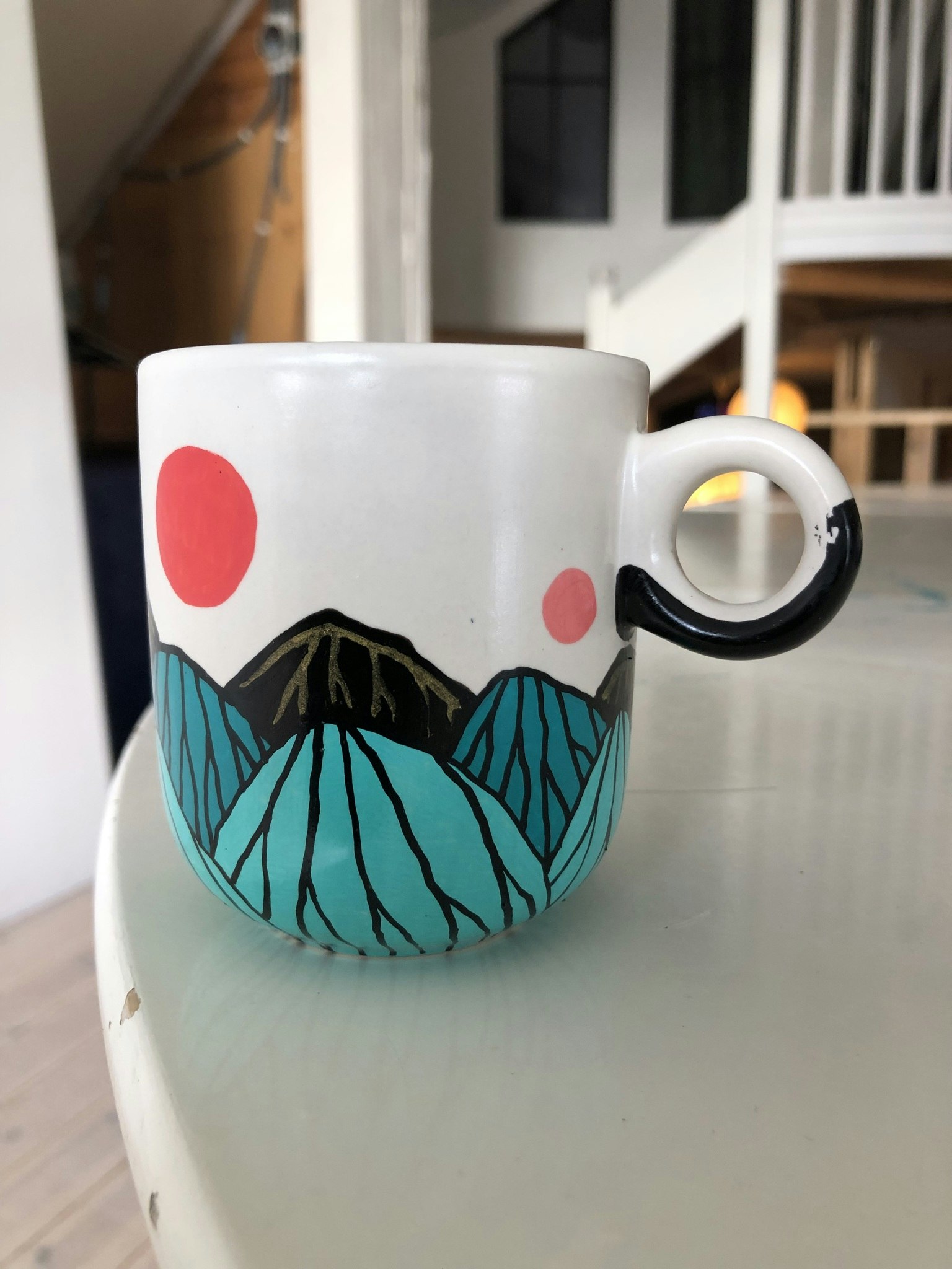 Kaffekopp - Bergskap blå guld