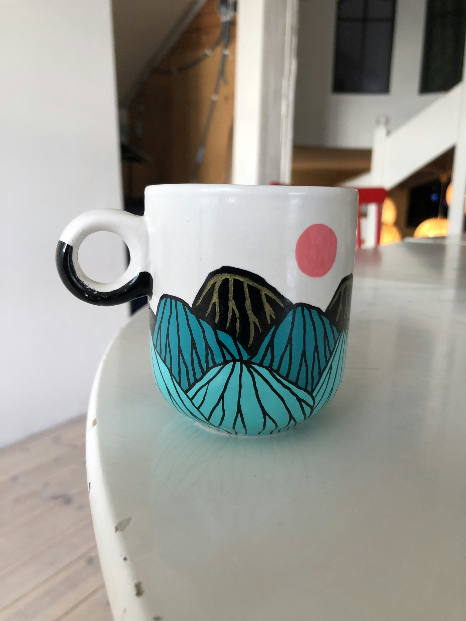 Kaffekopp - Bergskap blå guld