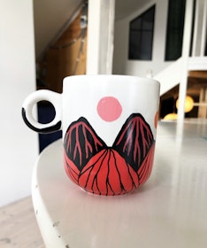 Kaffemugg - Bergskap rödsvart