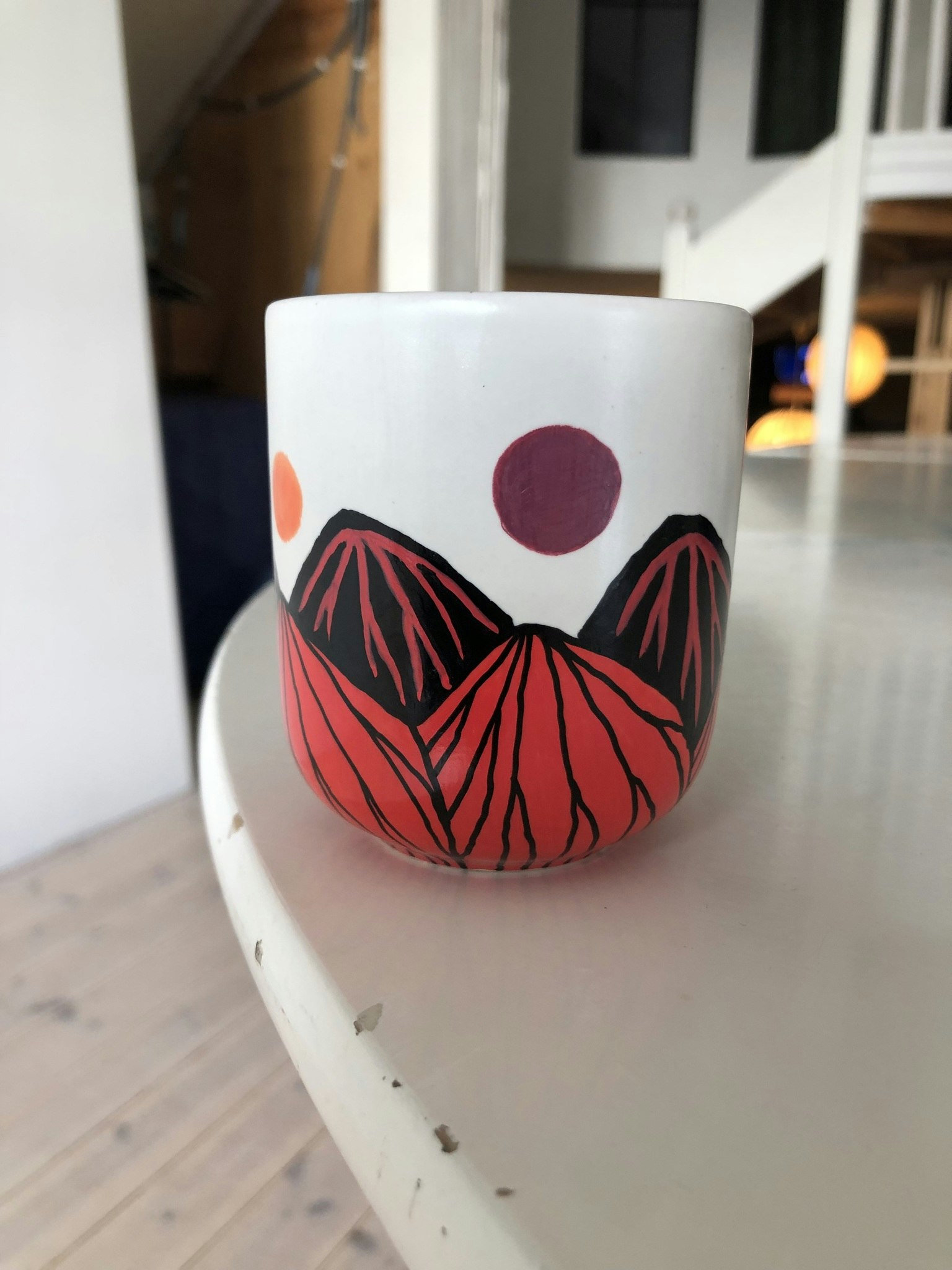 Kaffemugg - Bergskap rödsvart