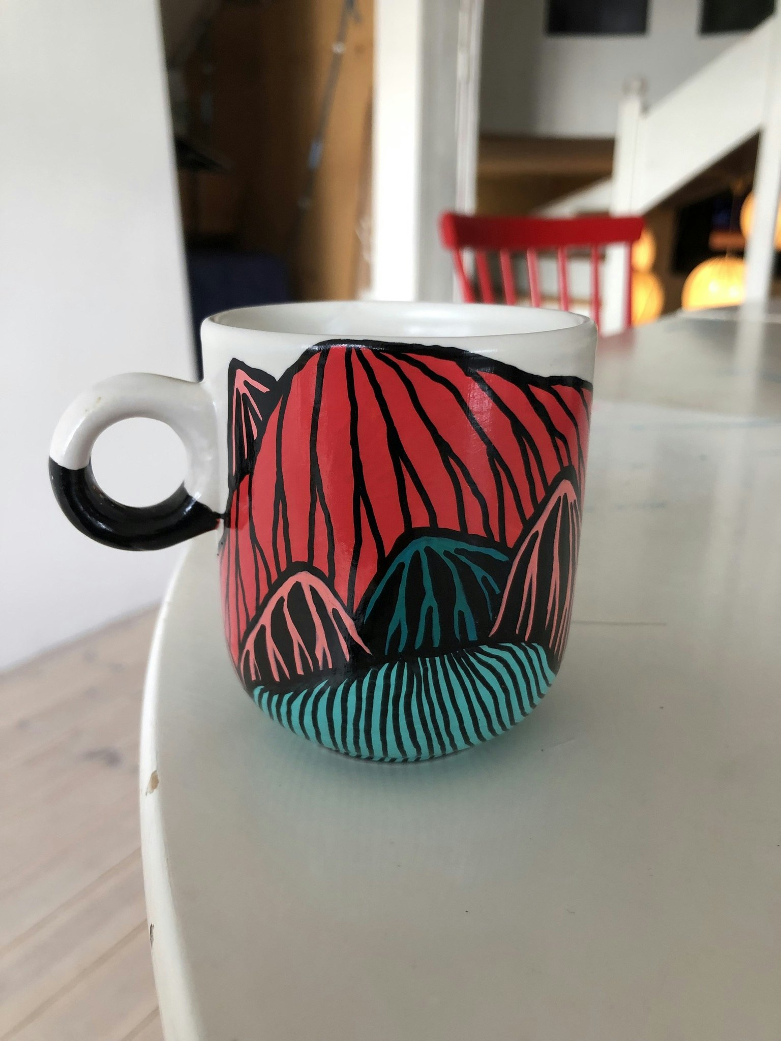 Kaffemugg - Bergskao rödrosagrön