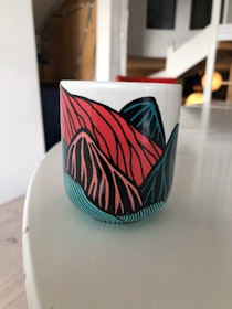 Kaffemugg - Bergskao rödrosagrön