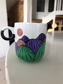Kaffemugg - Bergskap grönlila