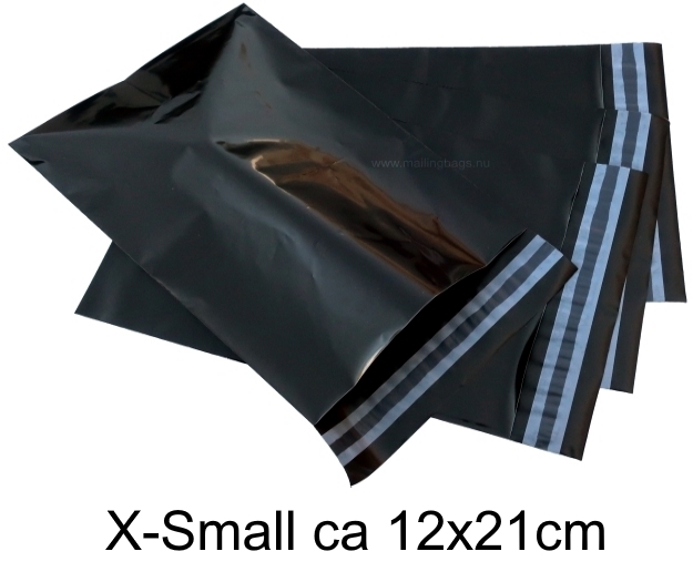 Postorderpåsar Svarta X-Small 12x21cm