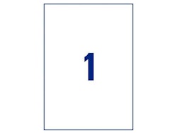 1 label/A4. Approx 210 x 297mm. Self-adhesive labels for your printer