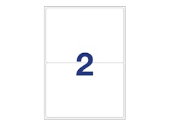 2 labels/A4. Approx 200 x 144mm. Self-adhesive labels for your printer