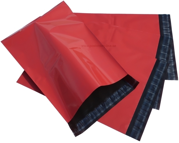 Röda postorderpåsar mailingbags i 4 storlekar! Från 25 öre påsen!