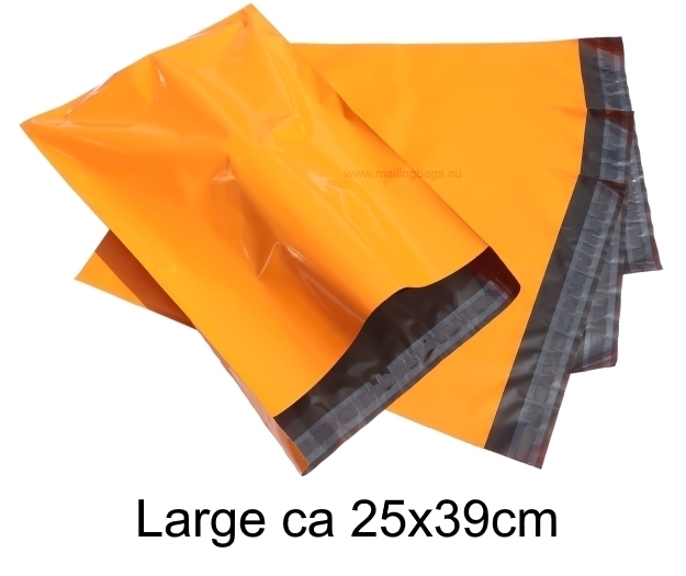 Oranga postorderpåsar mailingbags i 4 storlekar! Från 25 öre påsen!