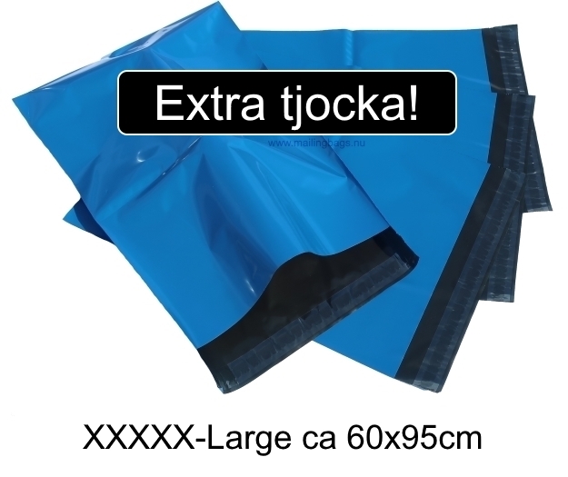 Blåa postorderpåsar extra tjocka i 6 storlekar! Från 95 öre påsen!