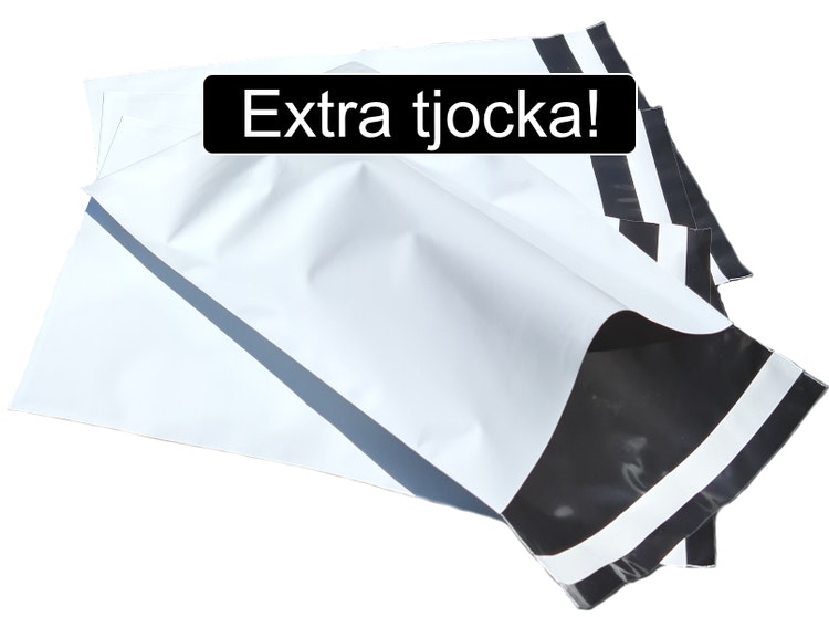 Vita postorderpåsar extra tjocka i 8 storlekar! Från 29 öre påsen! -  Postorderpåse.se