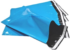 Baby blå postorderpåsar mailingbags i 5 storlekar! Från 18 öre påsen!
