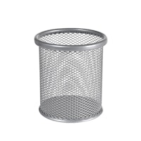Round pen cup in silver mesh