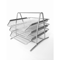 Letter tray 3-compartment Silver