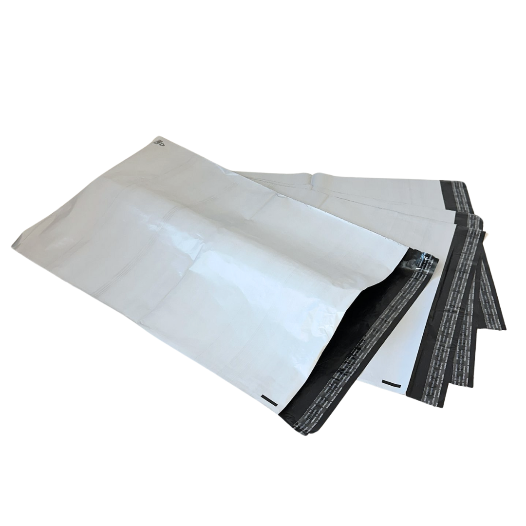 Vit mailingbag/postorderpåse i storlek 5X-Large. E-handelspåse med mått 55x81cm.