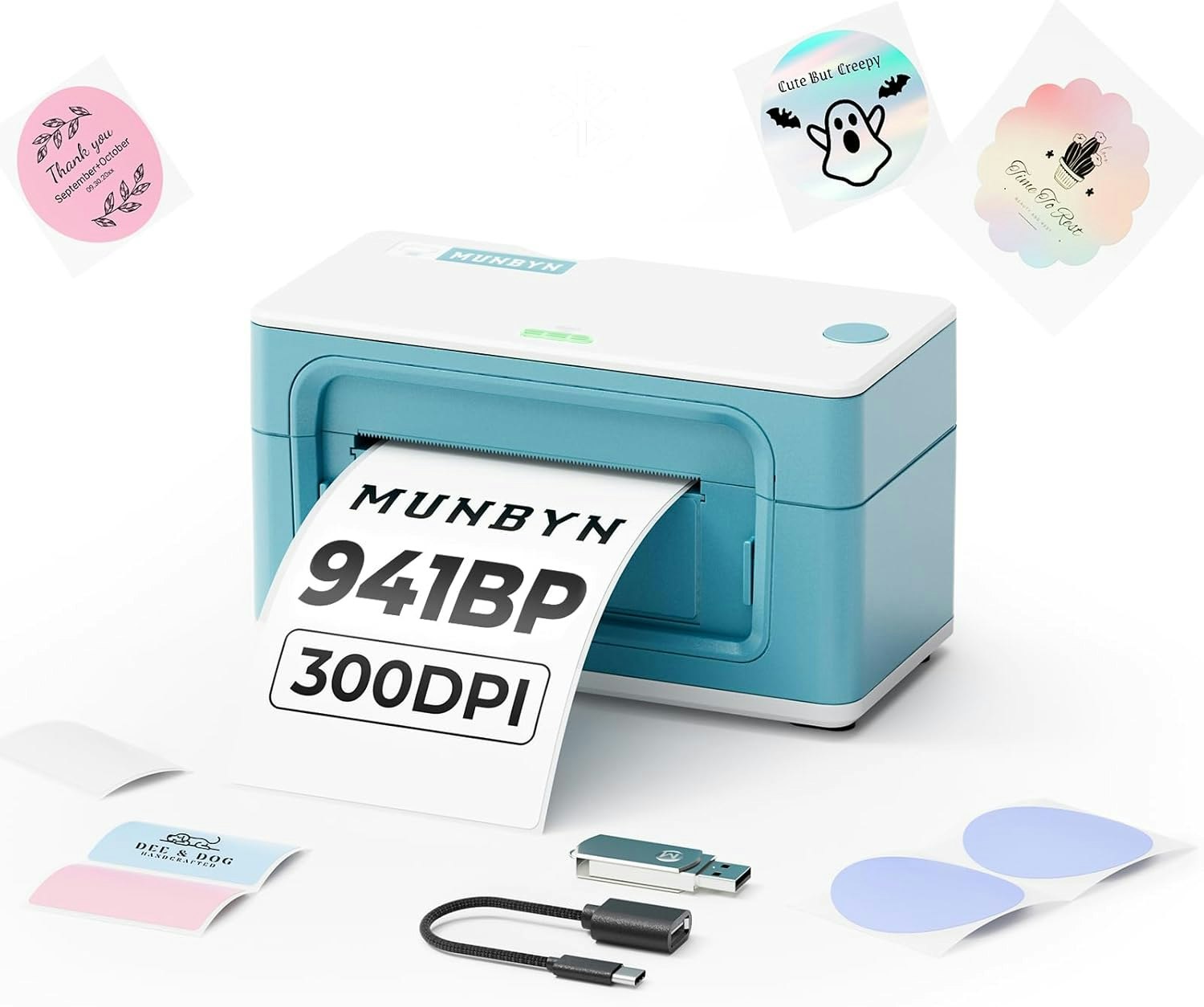 Munbyn termisk etikettskrivare 300DPI !!