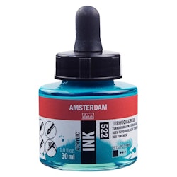 Amsterdam ink-30ml-522-turquoise blue