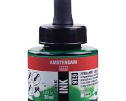 Amsterdam ink-30ml-618-permanent green light