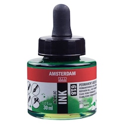 Amsterdam ink-30ml-618-permanent green light