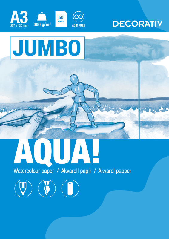 Figura Aqua-300g-jumbo-A3-50st Cellulosapapper