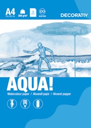 Akvarellpapper-Figura Aqua-300g-A4-12st Cellulosapapper