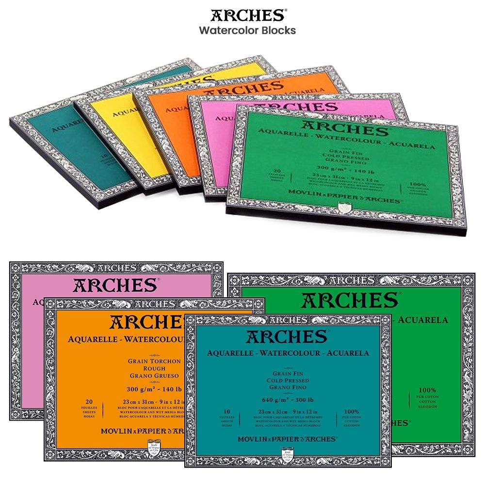 Arches akvarellblock-300g-29,7x42-12st-Rough