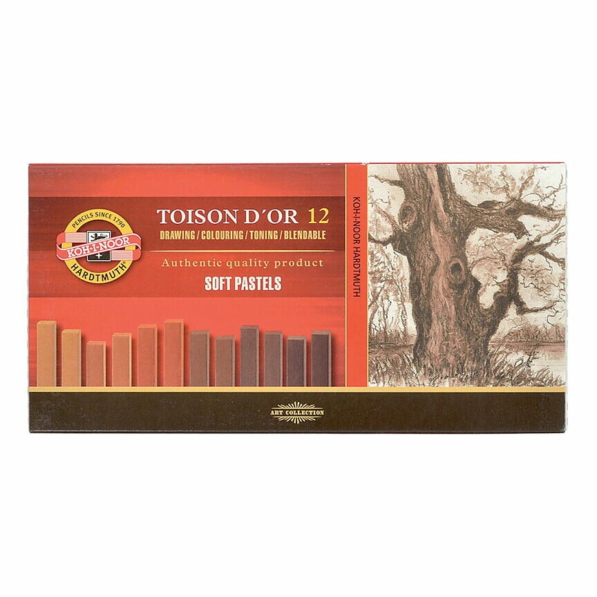 Koh-i-noor-soft pastels 12st-brun