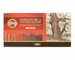 Koh-i-noor-soft pastels 12st-brun