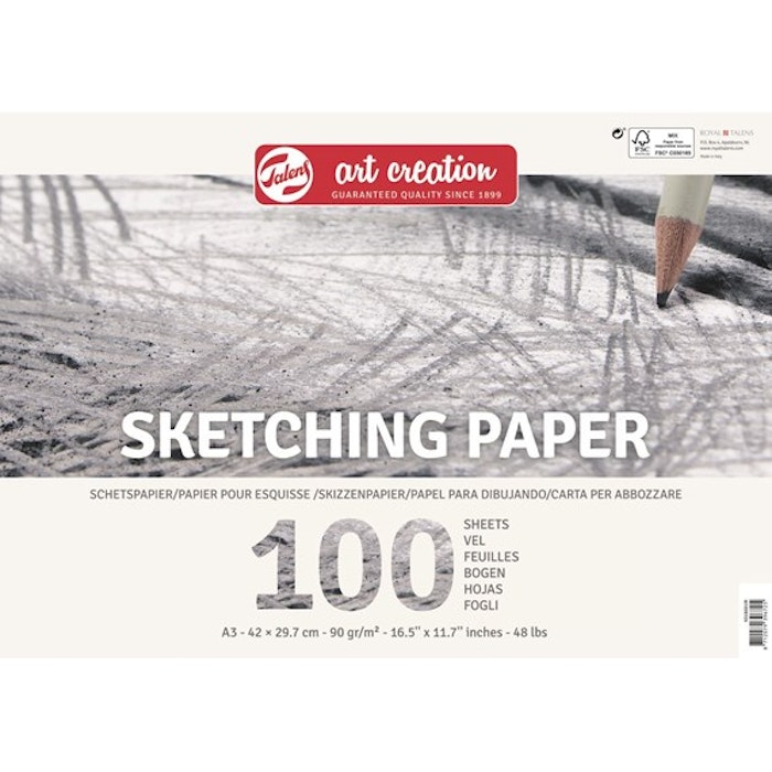 Talens-Sketching paper A3 90gram 100st