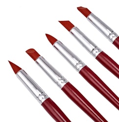 Siliconpensel / shapers 5-pack röd