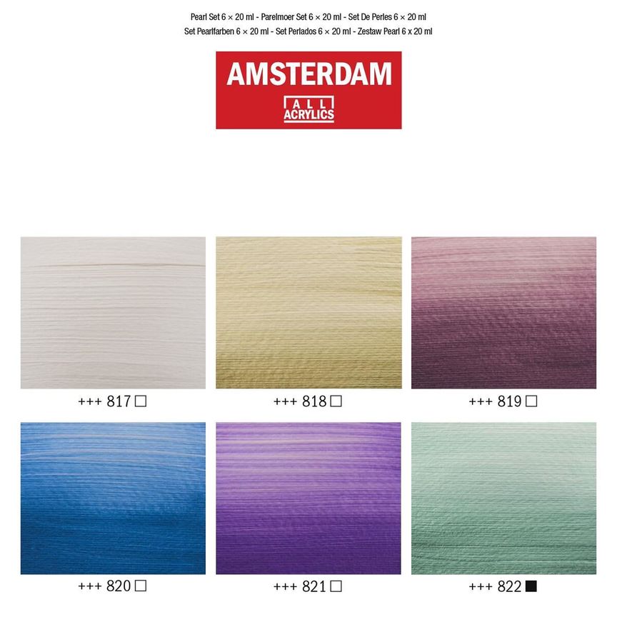 Amsterdam akryl set 6X20ml PEARL
