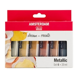 Amsterdam färgset 20ml 6st-metallic
