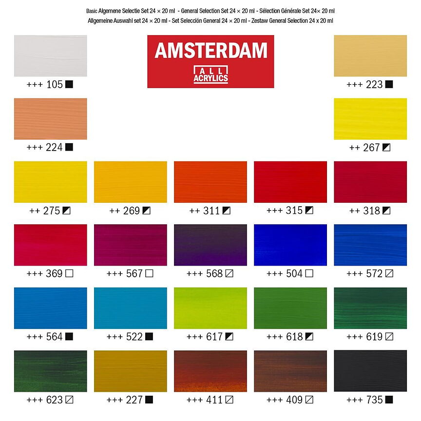 Amsterdam färgset 20ml 24st-General selection