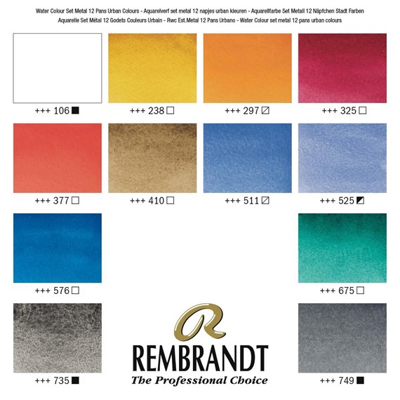 Rembrandt-Water colourbox-city-12st