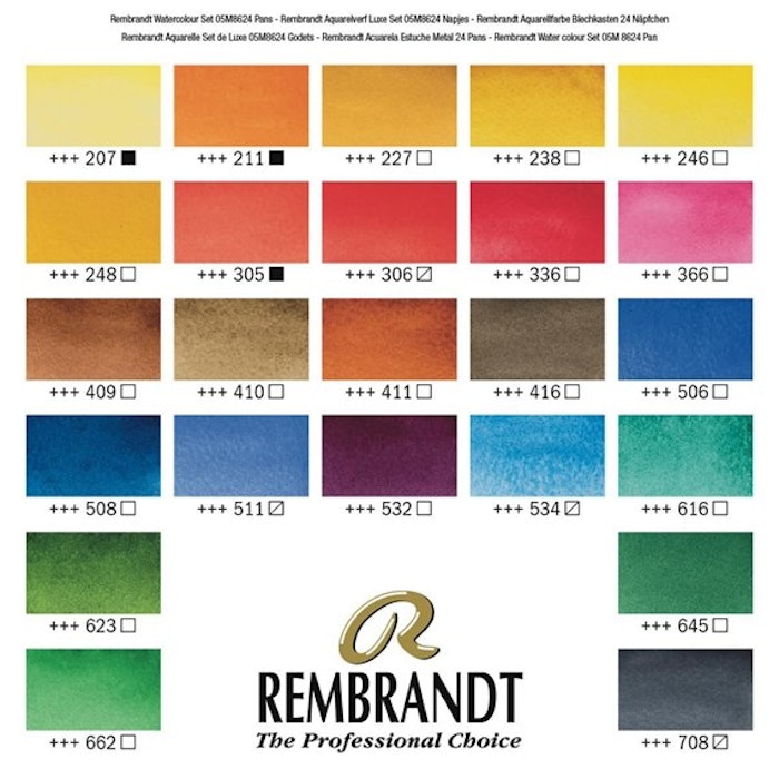 Rembrandt-Water colourbox-24st-plåt