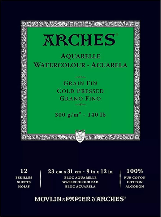 Arches akvarellblock-300g-23x31cm-12st-Coldpress