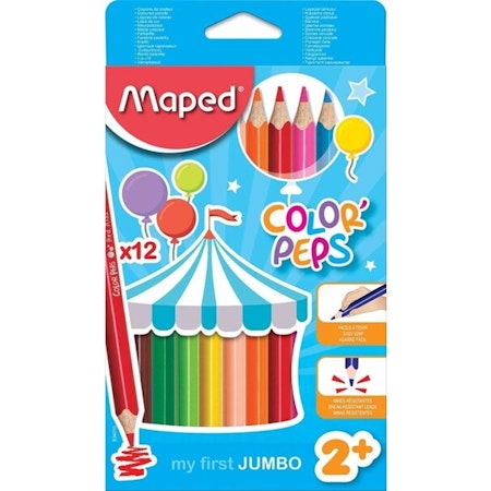 Maped Color Peps Jumbo - Färgpennor 12-pack