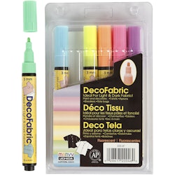 Deco textilpennor-3mm-neonfärger-6st