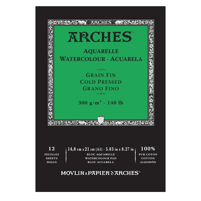 Arches akvarellblock-300g-14,8x21-12st-CP
