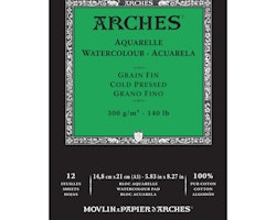 Arches akvarellblock-300g-14,8x21-12st-CP