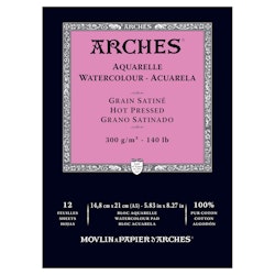 Arches akvarellblock-300g-14,8x21-12st-HP