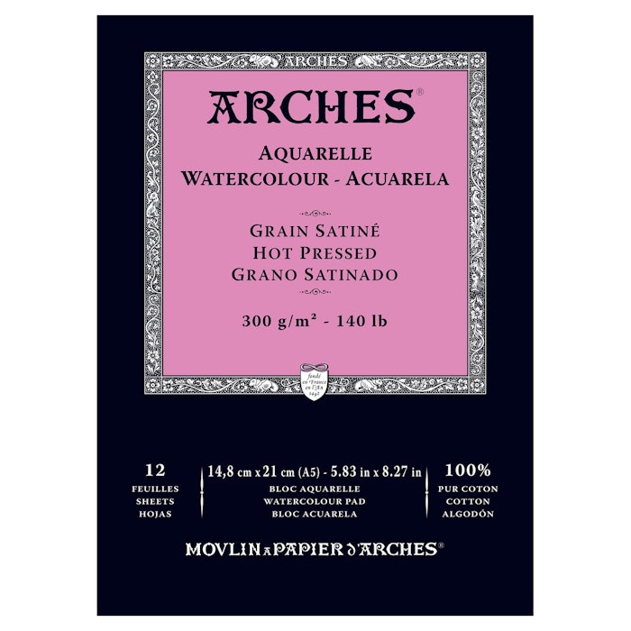 Arches akvarellblock-300g-14,8x21-12st-HP