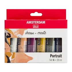 Amsterdam färgset 20ml-6st-Portrait