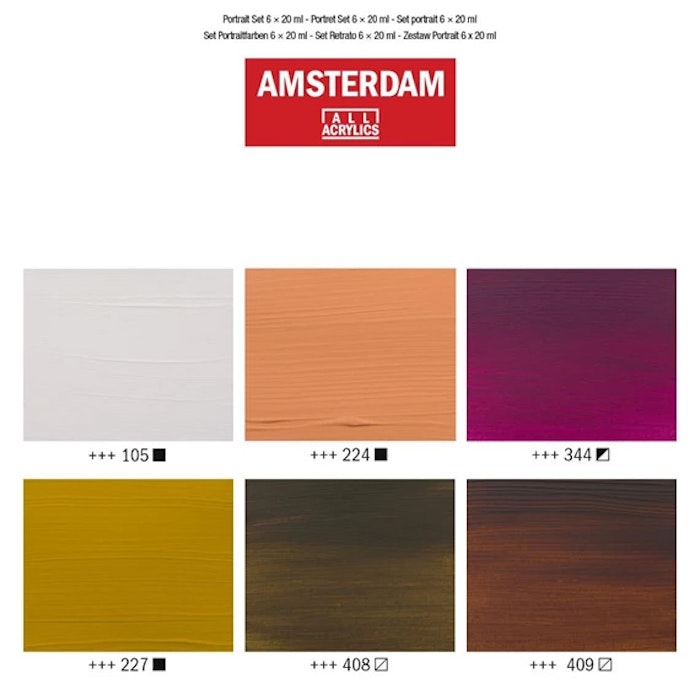 Amsterdam färgset 20ml-6st-Portrait