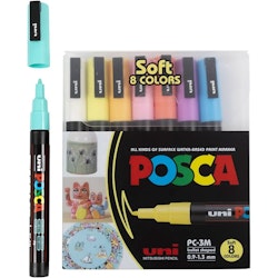 Posca-PC-3M-0,9-1,3mm-8st-Soft colours