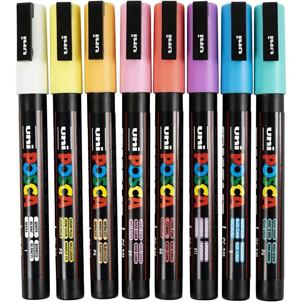 Posca-PC-3M-0,9-1,3mm-8st-Soft colours