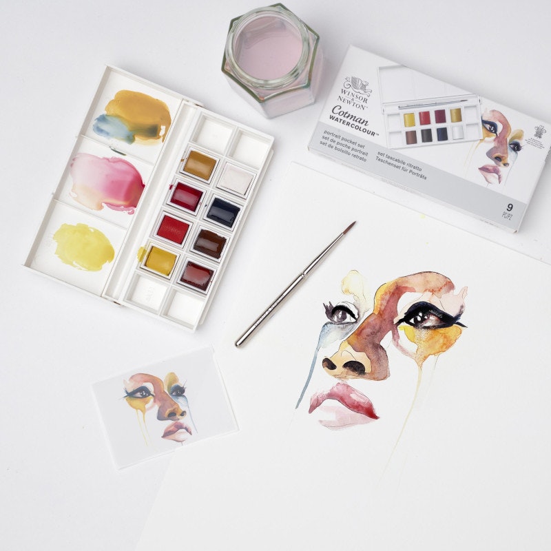 Cotman Watercolour Portrait Pocket Set-9 delar