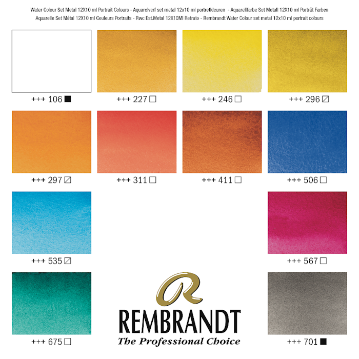 Rembrandt-Water colourbox-Portrait-12st
