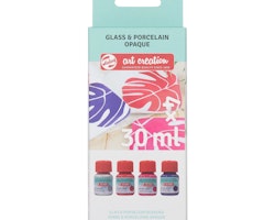 Glas & porslinfärg 4 st x 30ml-Pink silver