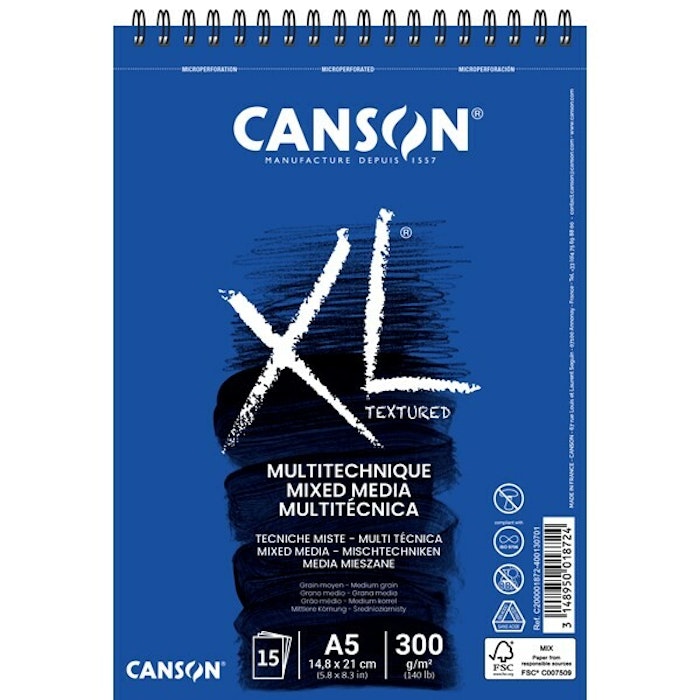 Canson-XL Mix-Media MG A5 300G Spiral 15st