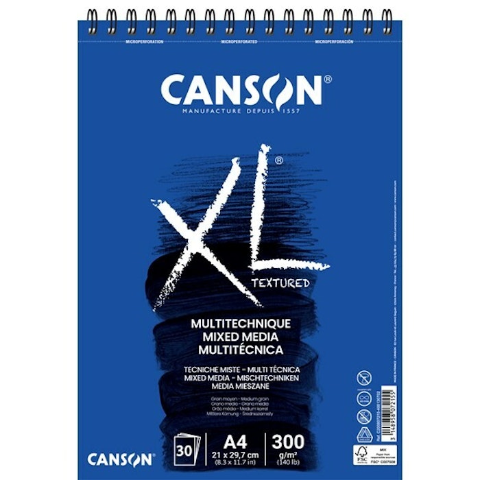 Canson-XL Mix-Media MG A4 300G Spiral 30st